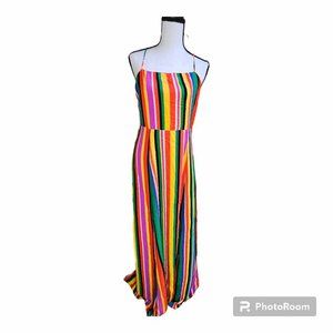 Juniors Forever 21 Multicolor Striped Maxi Dress Size Medium